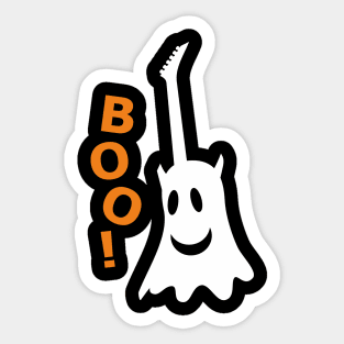 BOO! Ghost guitar (color print) Sticker